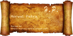 Horvai Petra névjegykártya