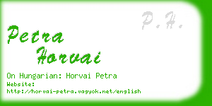 petra horvai business card